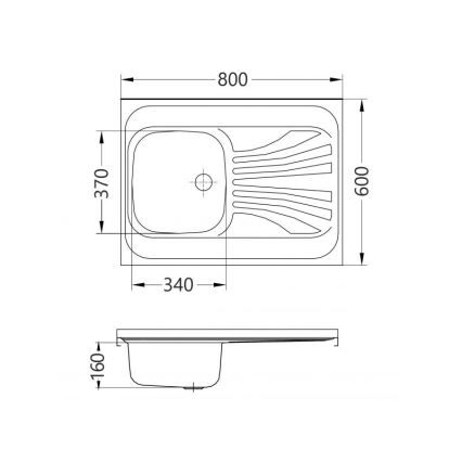 ALVEUS 1095618 - Keukenspoelbak CLASSIC 80x60 cm RVS/satijn, randloos, omkeerbaar
