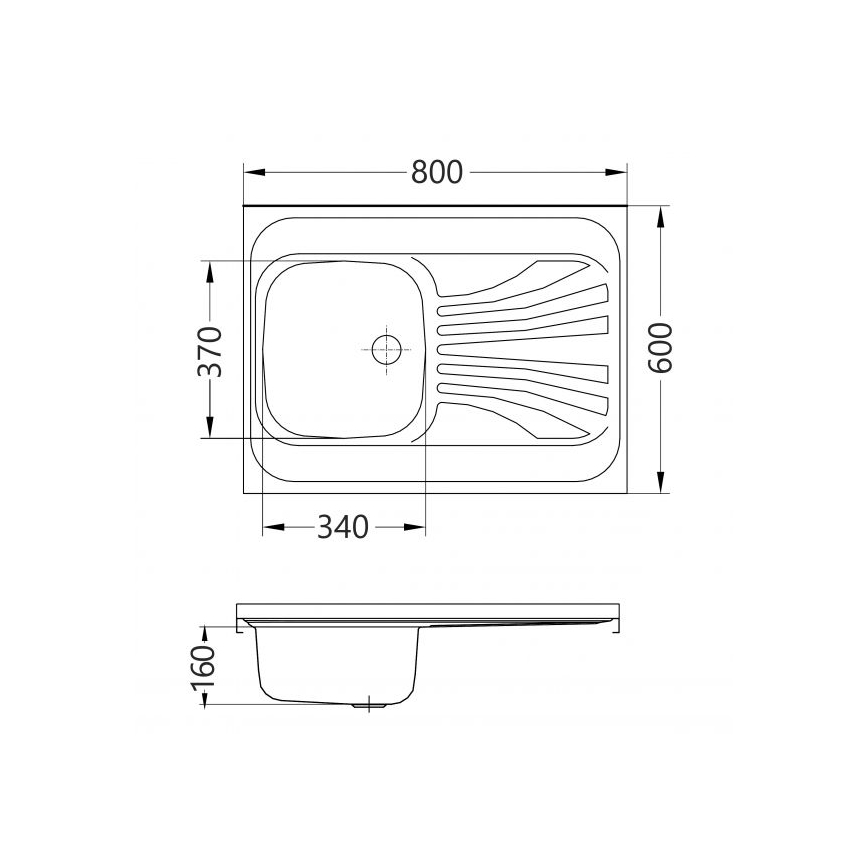 ALVEUS 1095618 - Keukenspoelbak CLASSIC 80x60 cm RVS/satijn, randloos, omkeerbaar