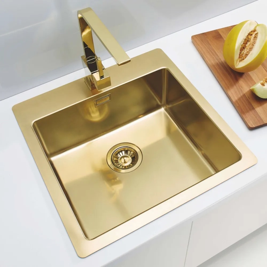 ALVEUS 1106867 - Gootsteen PURE 52,5x51,5 cm monarch goud