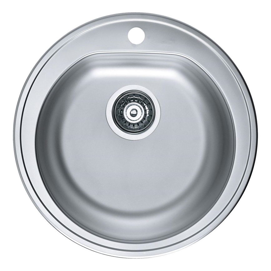 ALVEUS 1116756 - Gootsteen FORM diameter 51 cm mat staal/satin, diepte 18,5 cm