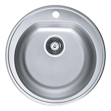 ALVEUS 1116756 - Keukenspoelbak FORM Ø 51 cm mat staal/satijn, diepte 18,5 cm