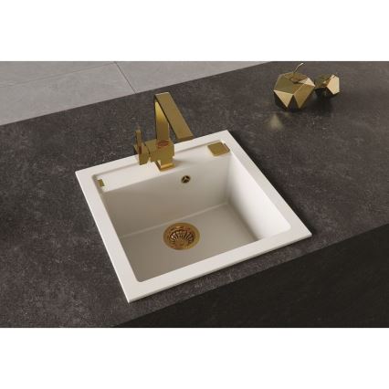 ALVEUS 1128395 - Gootsteen FORMIC 52x51 cm graniet/wit