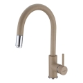 ALVEUS 1129020 - Kraan voor gootsteen met uittrekbare sproeier DELOS 38 cm graniet/beige