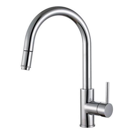 ALVEUS 1129021 - Kraan voor gootsteen met uittrekbare sproeier DELOS 38 cm mat chroom