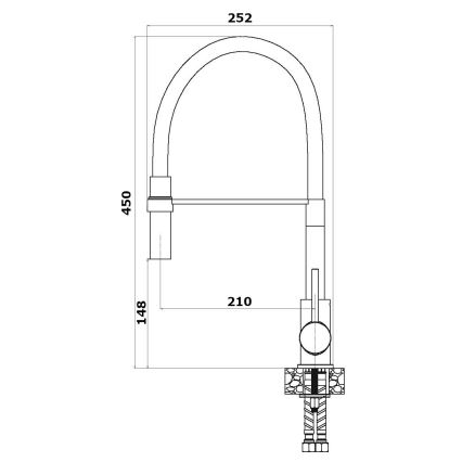 ALVEUS 1129024 - Keukenkraan met flexibel uitloop ELIA 45 cm glanzend chroom/zwart