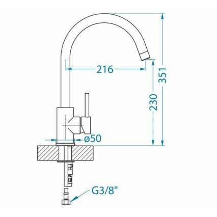 ALVEUS 1129028 - Kraan voor gootsteen ELZA 35,1 cm geborsteld staal