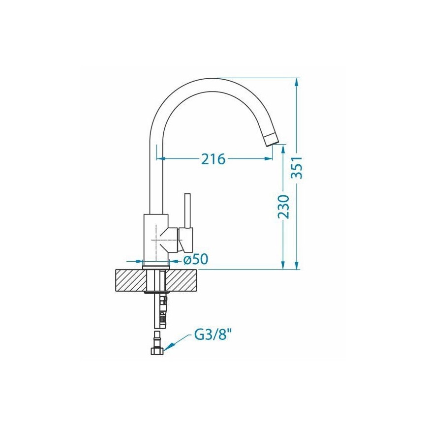 ALVEUS 1129039 - Kraan voor gootsteen ROXA 35,1 cm graniet/zwart
