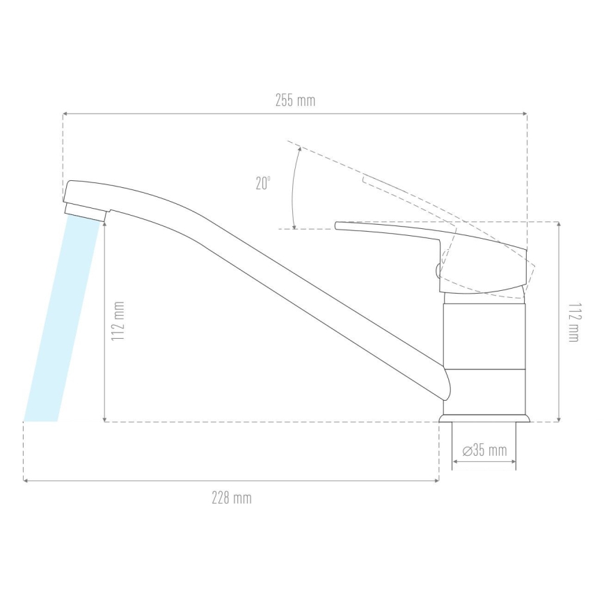 ALVEUS 1130434 - Kraan voor gootsteen NINA 13,5 cm graniet/zwart