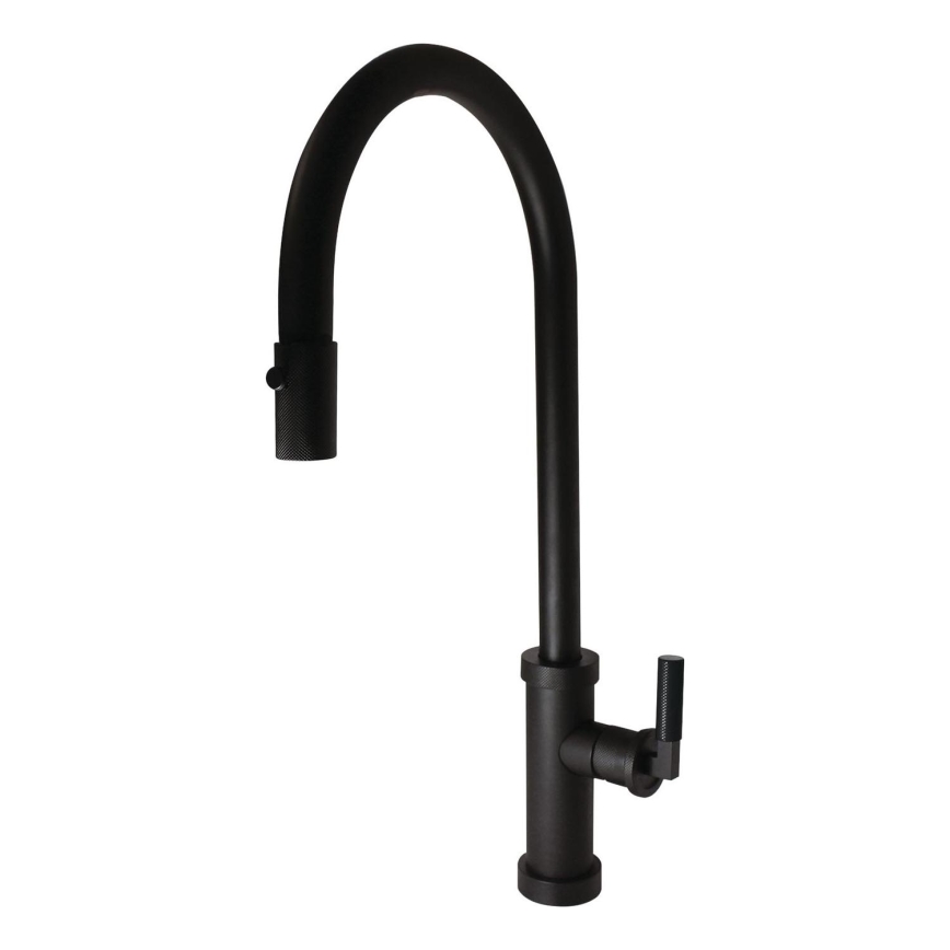 ALVEUS 1132179 - Kraan voor gootsteen met uittrekbare sproeier NERINA 46,8 cm roestvrij/zwart
