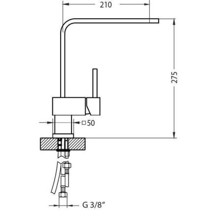 ALVEUS 1134826 - Keukenkraan LAGUNA 28,6 cm glanzend chroom