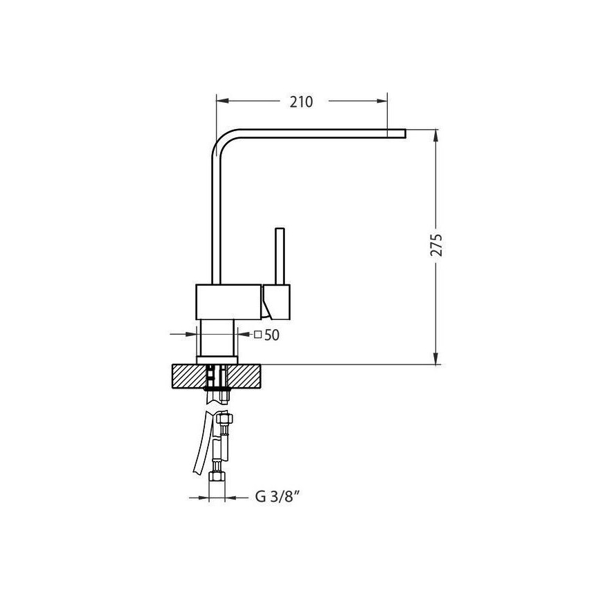 ALVEUS 1134826 - Keukenkraan LAGUNA 28,6 cm glanzend chroom