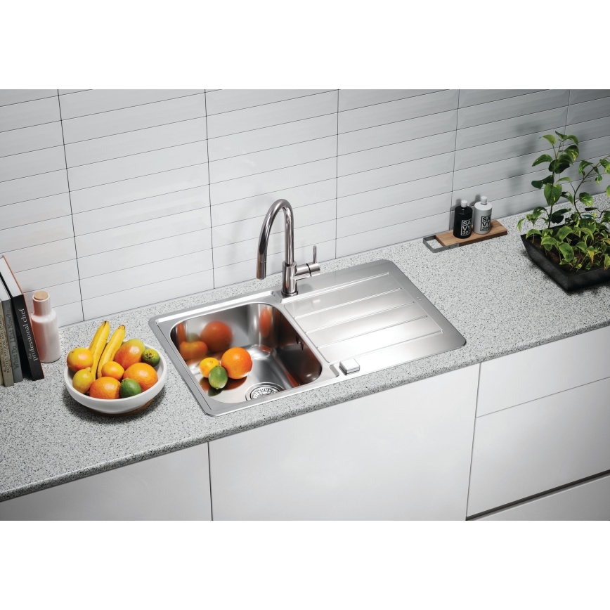 ALVEUS 1136608 - Gootsteen LINE 79x50 cm roestvrij/satin, zonder excentriek