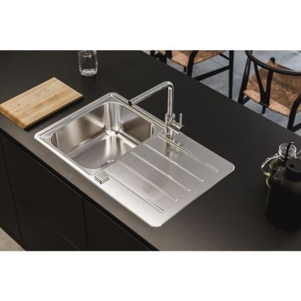 ALVEUS 1136608 - Gootsteen LINE 79x50 cm roestvrij/satin, zonder excentriek