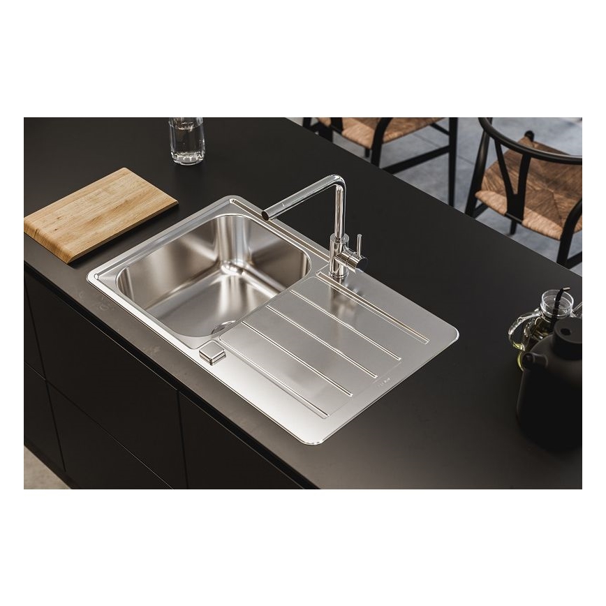 ALVEUS 1136608 - Gootsteen LINE 79x50 cm roestvrij/satin, zonder excentriek
