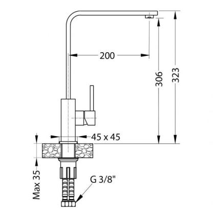 ALVEUS 1136742 - Kraan voor gootsteen AFRA 32,3 cm graniet/zwart