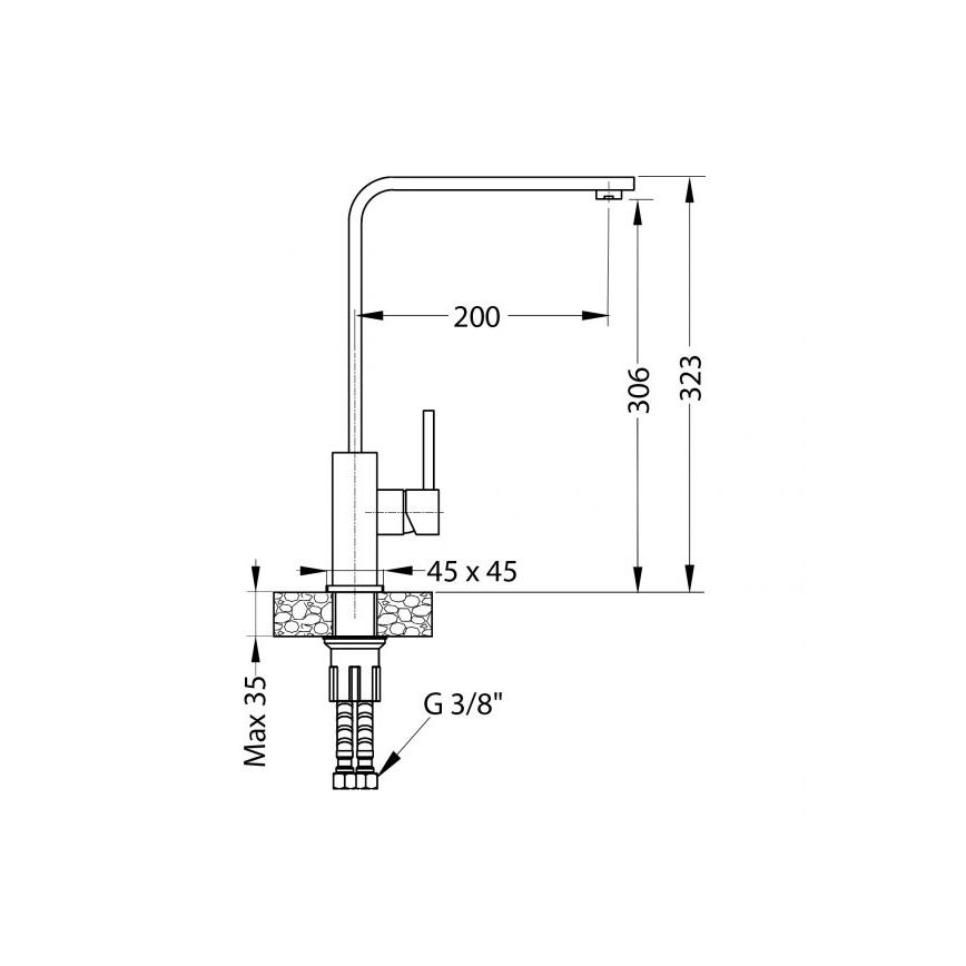 ALVEUS 1136742 - Kraan voor gootsteen AFRA 32,3 cm graniet/zwart