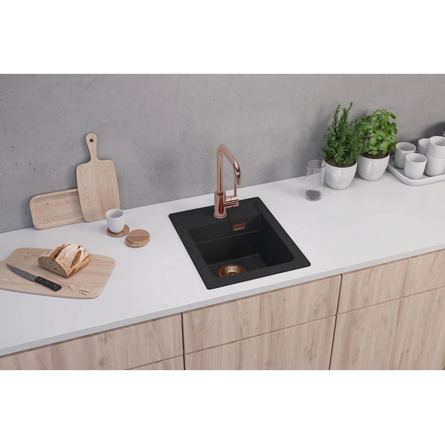 ALVEUS 1139771 - Gootsteen ATROX 50x40 cm graniet/zwart