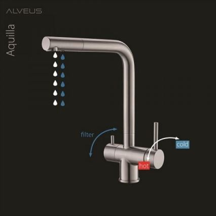 ALVEUS 1139807 - Kraan voor gootsteen AGUILA 33,3 cm graniet/beige