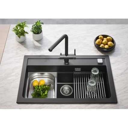 ALVEUS 1139808 - Kraan voor gootsteen AGUILA 33,3 cm graniet/zwart