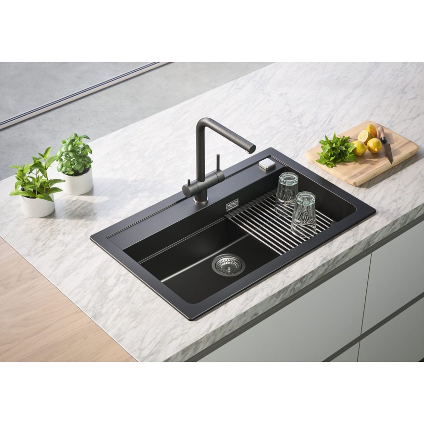 ALVEUS 1139808 - Kraan voor gootsteen AGUILA 33,3 cm graniet/zwart