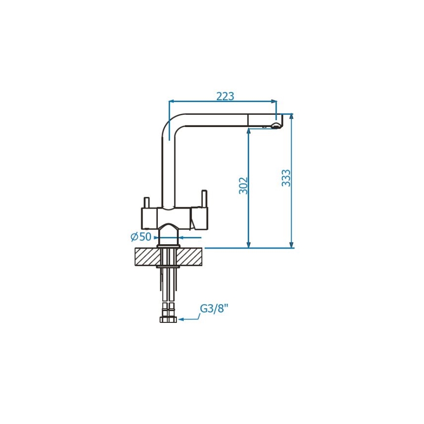 ALVEUS 1139808 - Kraan voor gootsteen AGUILA 33,3 cm graniet/zwart
