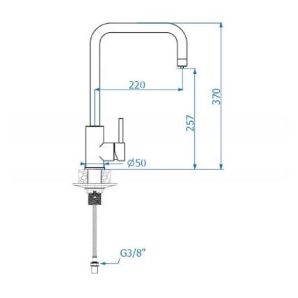 ALVEUS 1139812 - Kraan voor gootsteen DUAL 37 cm graniet/zwart