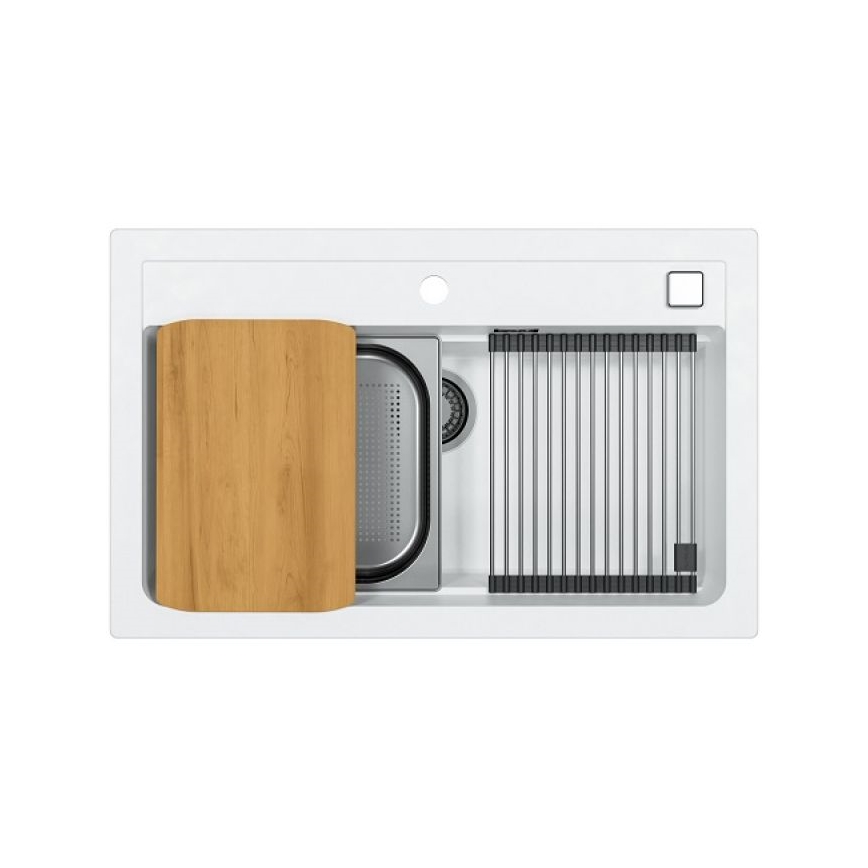 ALVEUS 1140443 - Gootsteen ATROX 79x50 cm graniet/wit