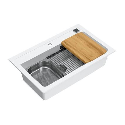 ALVEUS 1140443 - Gootsteen ATROX 79x50 cm graniet/wit