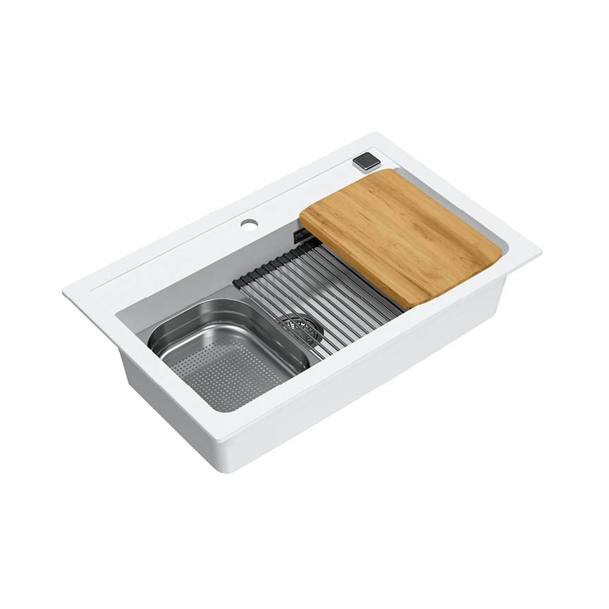 ALVEUS 1140443 - Gootsteen ATROX 79x50 cm graniet/wit