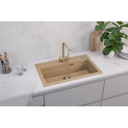 ALVEUS 1140445 - Gootsteen ATROX 79x50 cm graniet/beige