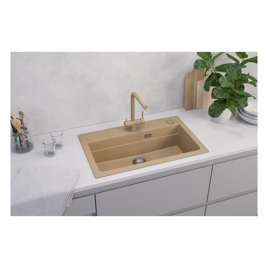 ALVEUS 1140445 - Gootsteen ATROX 79x50 cm graniet/beige
