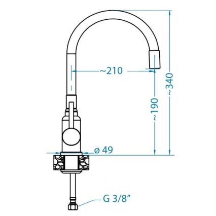 ALVEUS 1144427 - Kraan voor gootsteen met flexibele arm MINTAS 34 cm messing/glanzend chroom/zwart