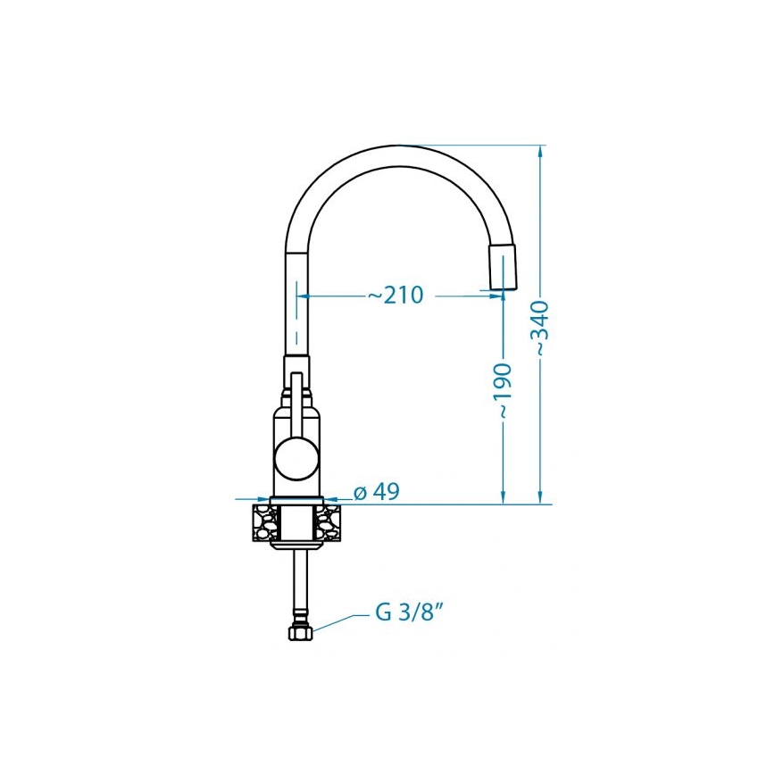 ALVEUS 1144427 - Kraan voor gootsteen met flexibele arm MINTAS 34 cm messing/glanzend chroom/zwart