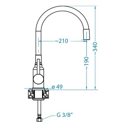 ALVEUS 1144428 - Kraan voor gootsteen met flexibele arm MINTAS 34 cm messing/glanzend chroom/beige