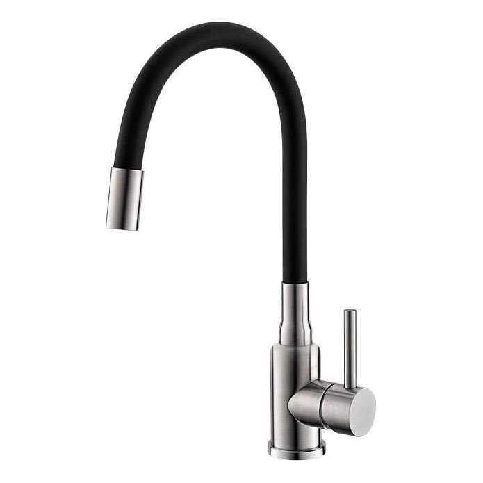 ALVEUS 1144432 - Kraan voor gootsteen met flexibele arm MINTAS 34 cm messing/geborsteld staal/zwart