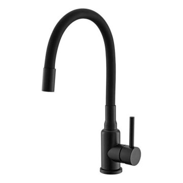 ALVEUS 1144433 - Kraan voor gootsteen met flexibele arm MINTAS 34 cm messing/mat zwart