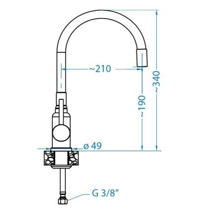 ALVEUS 1144433 - Kraan voor gootsteen met flexibele arm MINTAS 34 cm messing/mat zwart