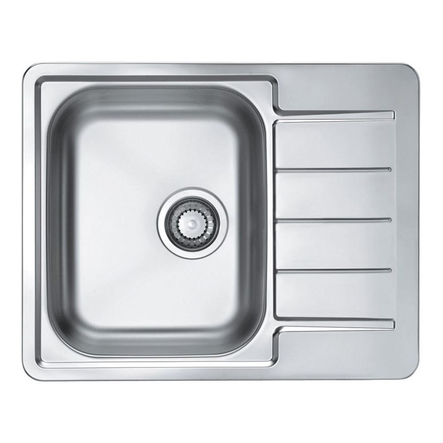 ALVEUS 1144603 - Gootsteen LINE 61,5x50 cm mat staal/satin, zonder excentriek