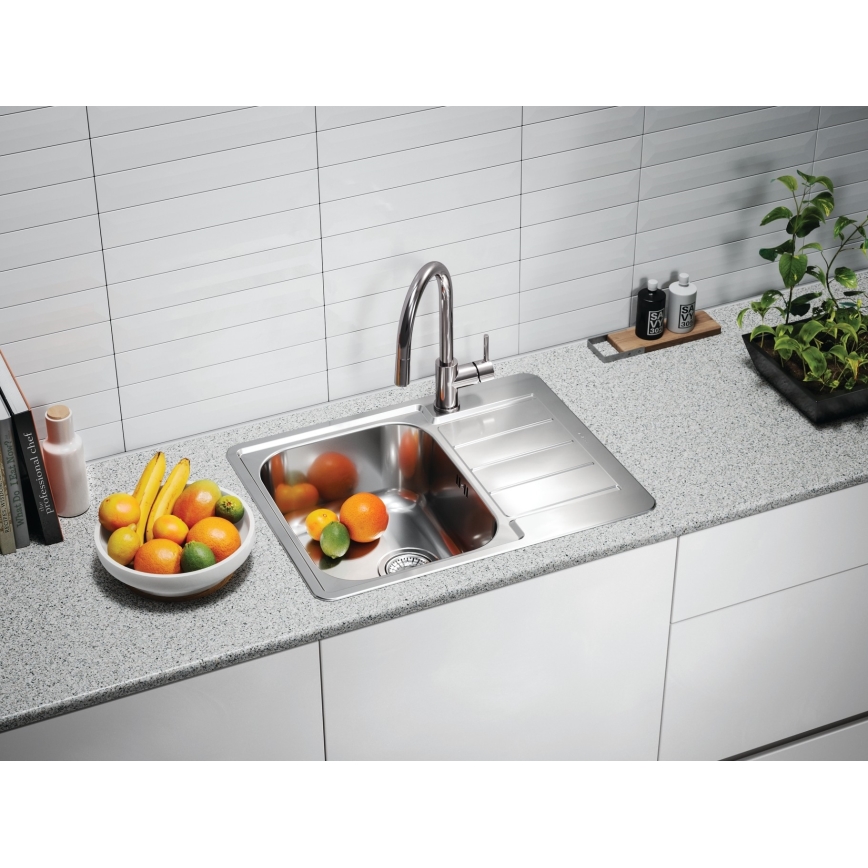 ALVEUS 1144603 - Gootsteen LINE 61,5x50 cm mat staal/satin, zonder excentriek