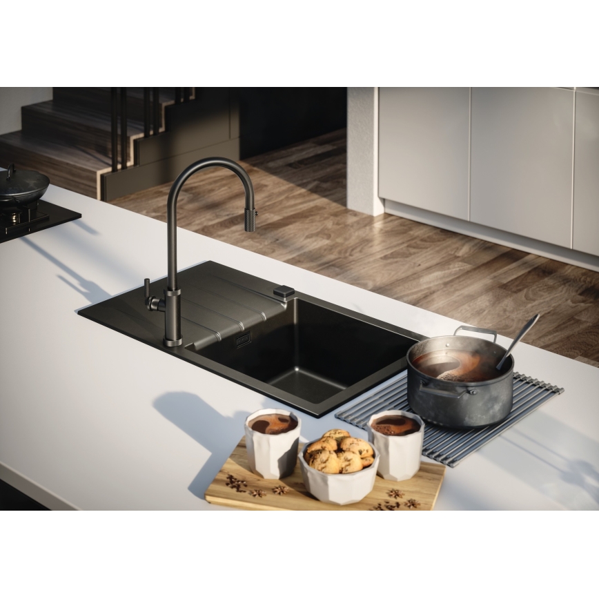 ALVEUS 1148159 - Gootsteen CADIT 79x50 cm graniet/zwart