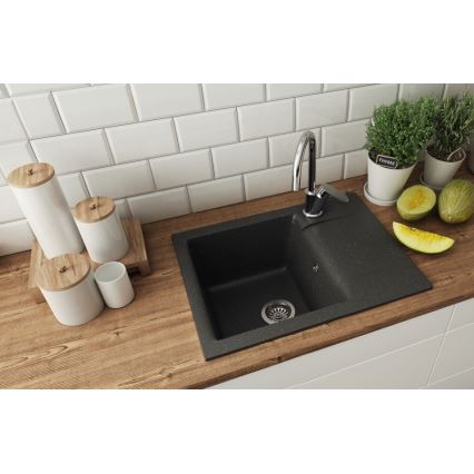 ALVEUS 1149116 - Gootsteen GEM 59x50 cm graniet/zwart