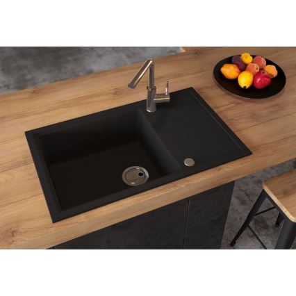 ALVEUS 1149117 - Gootsteen INTERMEZZO 78x48 cm graniet/zwart