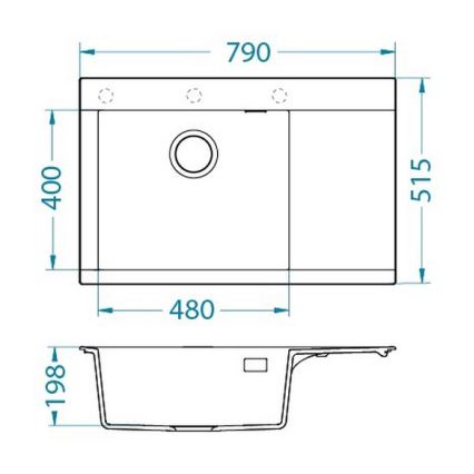 ALVEUS 1149305 - Keukenspoelbak PURE 79x51,5 cm graniet/zwart