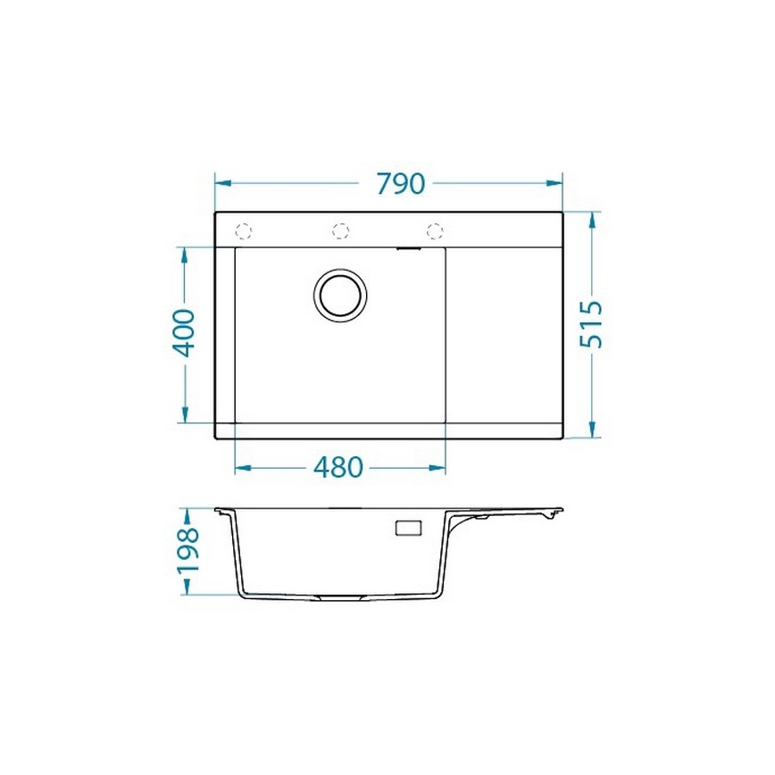 ALVEUS 1149504 - Keukenspoelbak PURE 79 x 51,5 cm granietcomposiet/zwart