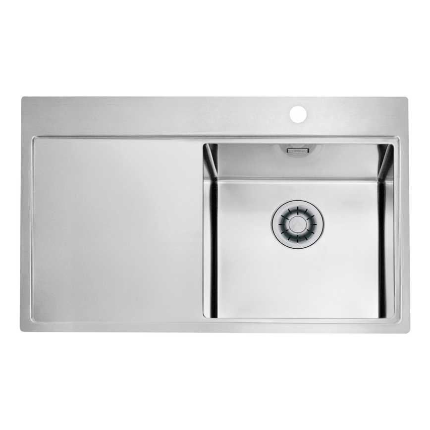 ALVEUS 1149516 - Keukenspoelbak PURE 79 x 52,5 cm, satijn, rechts + sifon met snelafsluiter