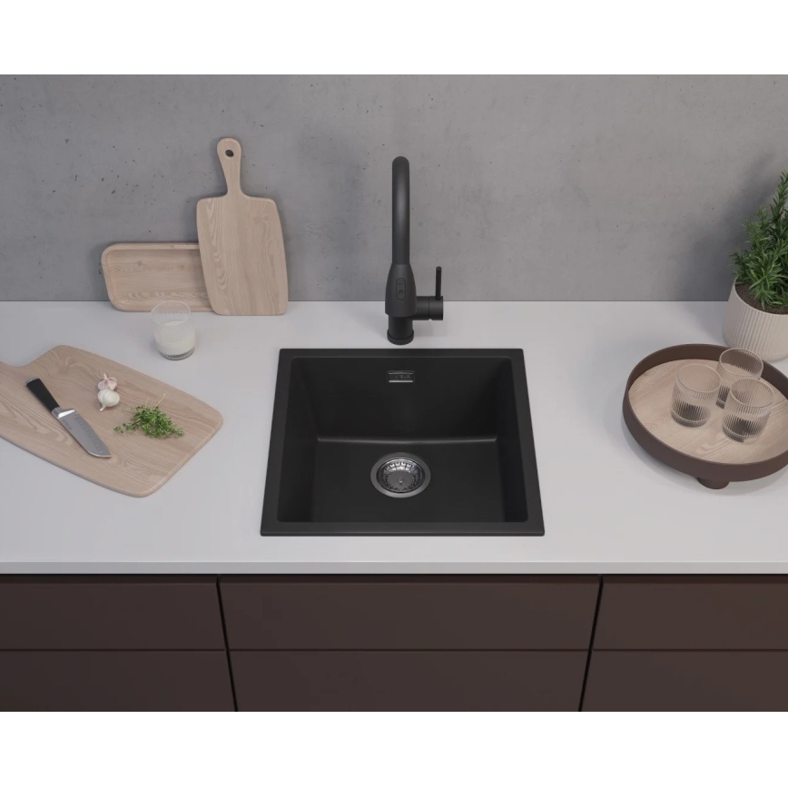 ALVEUS 1150048 - Keukenspoelbak OMNI 45x45 cm graniet/zwart