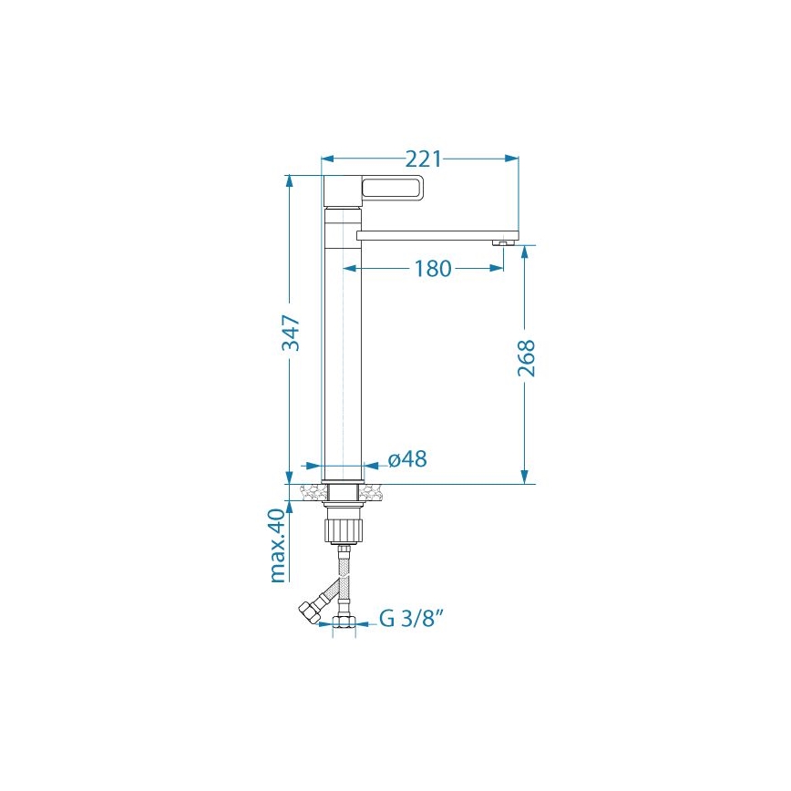 ALVEUS 1150752 - Keukenkraan MAYA 34,7 cm glanzend chroom