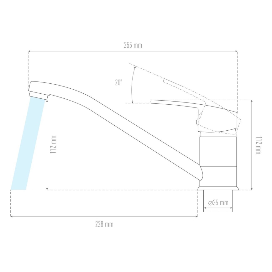 ALVEUS 1150800 - Keukenkraan CLARA 13,5 cm graniet/zwart