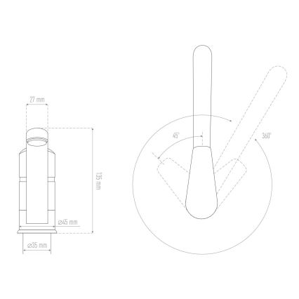 ALVEUS 1150800 - Keukenkraan CLARA 13,5 cm graniet/zwart
