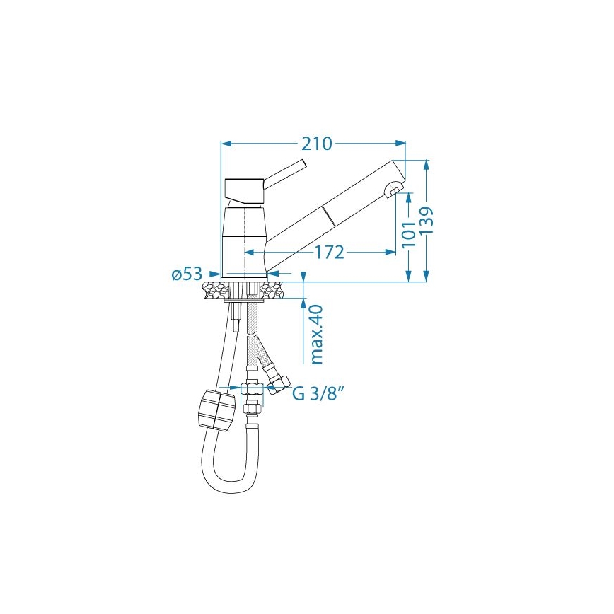 ALVEUS 1150888 - Kraan voor gootsteen met uittrekbare sproeier NANO 13,9 cm glanzend chroom